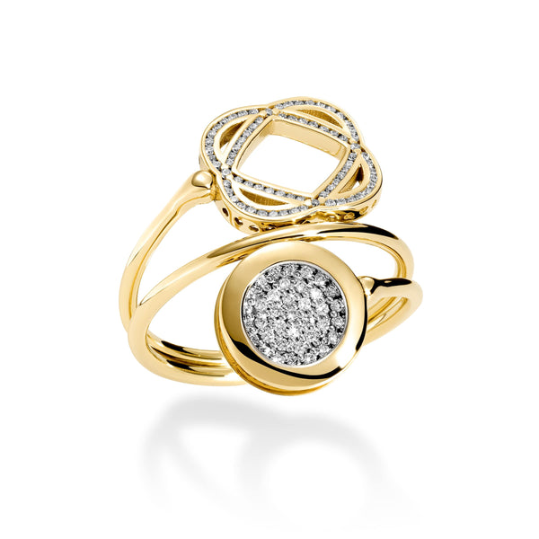 Pave diamond ring in 18ct yellow gold | Alessandra Lapeschi