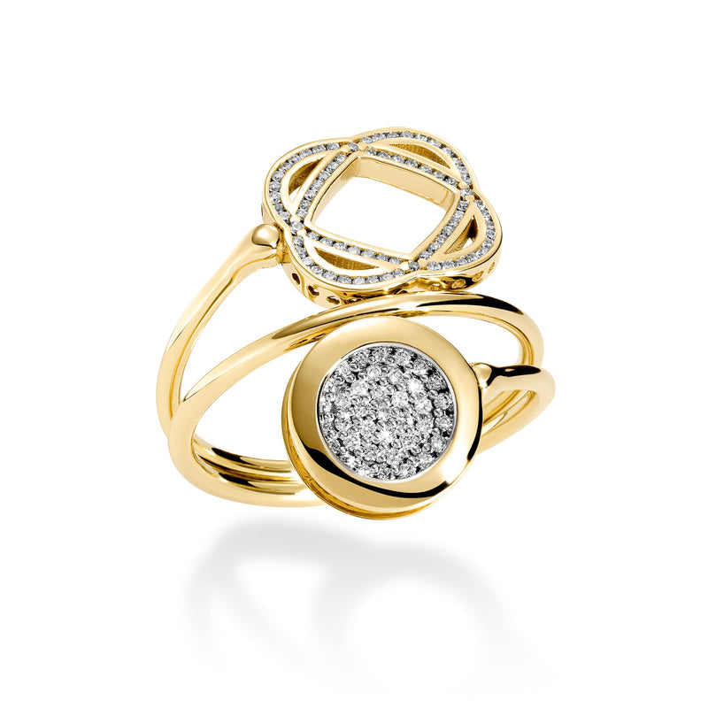 Pave diamond ring in 18ct yellow gold | Alessandra Lapeschi