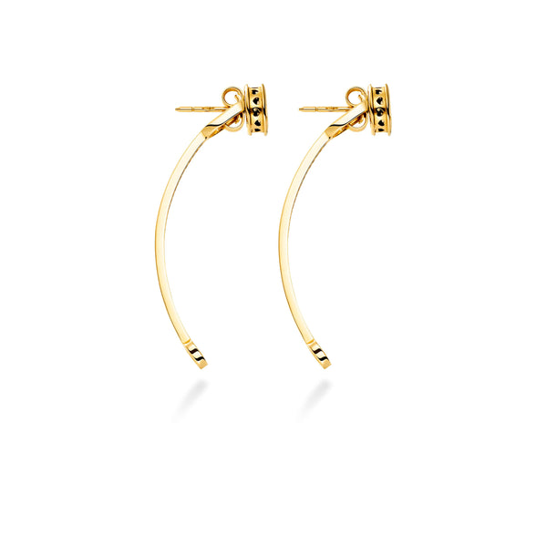 Pavé diamonds drop earrings in 18k yellow gold | Alessandra Lapeschi