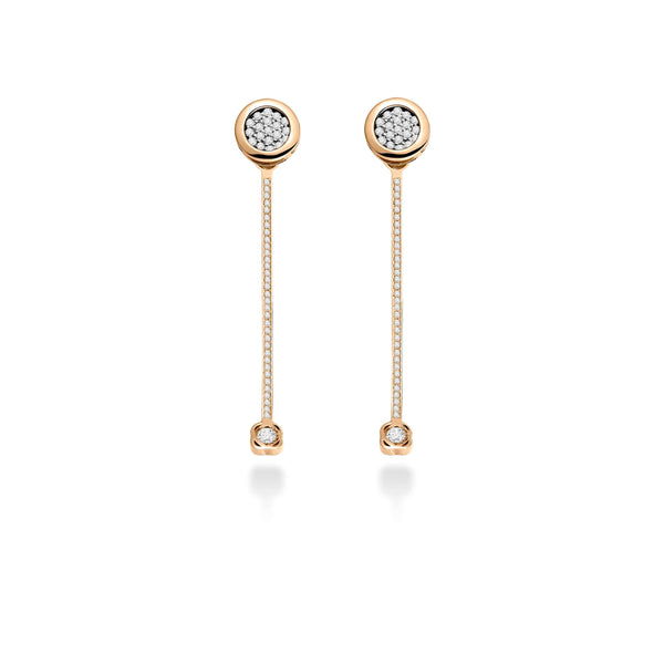 Pavé diamonds drop earrings in 18k rose gold  | Alessandra Lapeschi