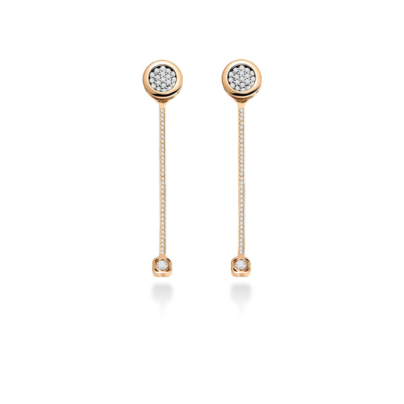 Pavé diamonds drop earrings in 18k rose gold  | Alessandra Lapeschi