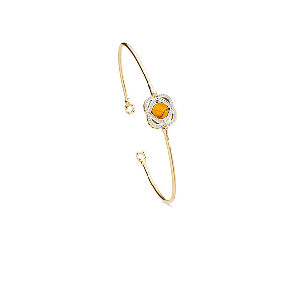 carnelian & diamond  bracelet in 18k gold  | Alessandra Lapeschi