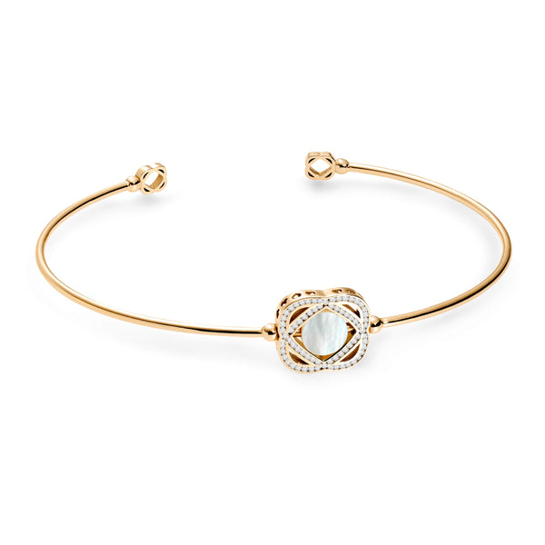 Mother of pearl & diamond bracelet in 18k rose gold  | Alessandra Lapeschi