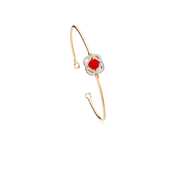 red tiger's eye & diamond bracelet in 18k rose gold | Alessandra Lapeschi