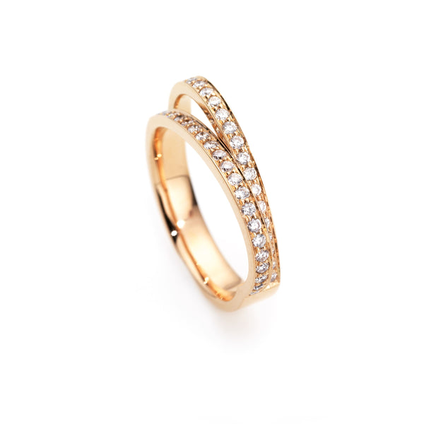 Pave diamond ring in 18k rose gold| Alessandra Lapeschi