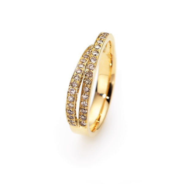 Brown diamond ring in 18k yellow gold | Alessandra Lapeschi
